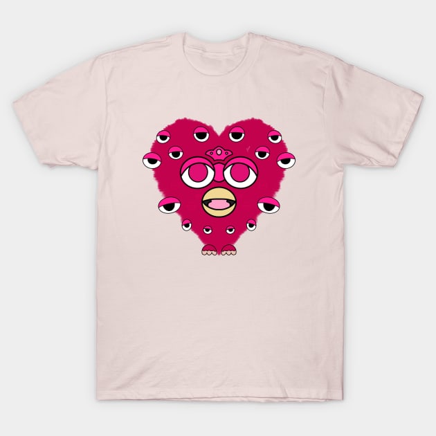 Biblically Accurate Heart Furby T-Shirt by AlienClownThings